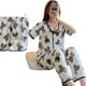 thumbnail image 5 of Pijama de tres piezas, pijama de dibujos animados para mujer, lindo estilo pit ins, conjunto de dos piezas para el hogar, 5 of 6