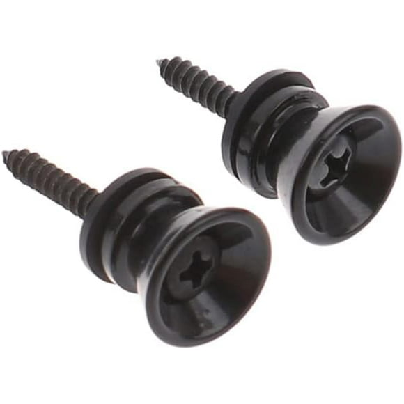 Guitar Strap Buttons Pair for Stratocaster or Telecaster - Black