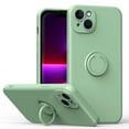 thumbnail image 1 of Funda de color sencillo para iPhone 14 Plus con soporte de anillo, placa metálica para carga magnética, diseño antigolpes y soporte giratorio de 360 grados., 1 of 5