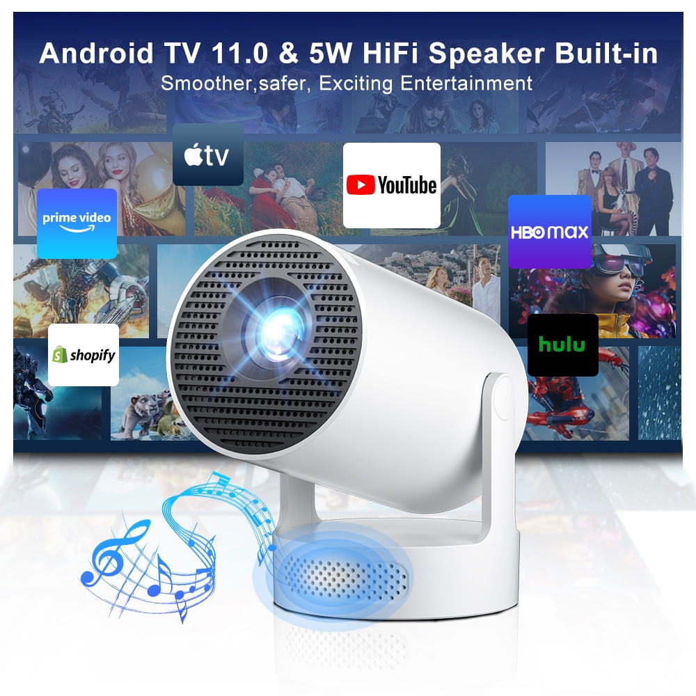 Salange Mini Projector 4K with Wifi and Bluetooth 5.4,1080P HD Smart Projector,Short Throw and Built-in Apps,Auto Keystone for Movies [HY300Ultra 2026]