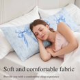 thumbnail image 5 of Cute Bow Body Pillow Covers 20"x60", Blue Bowknot Minimalist Solid Color Soft Brushed Microfiber Breathable Throw Pillow Covers, Pillowcase with Zipper for Couch Sofa Bedroom Living Room, 5 of 9
