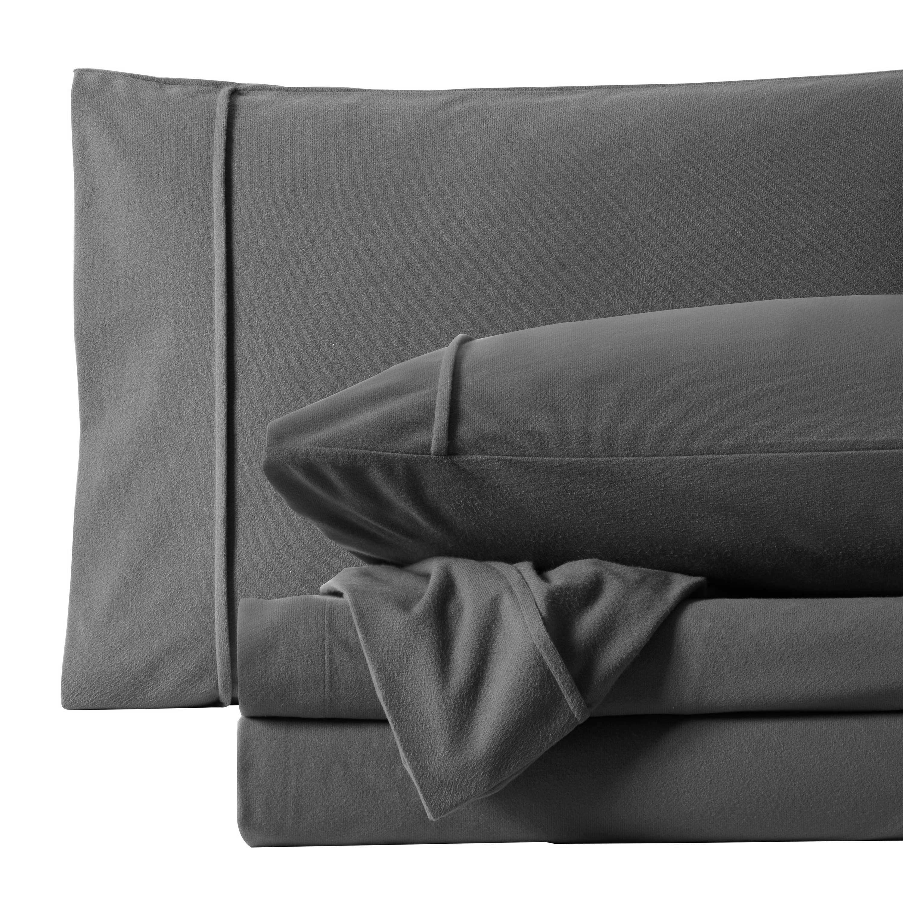 Sweet Home Collection Flannel Sheet Set Gray Queen