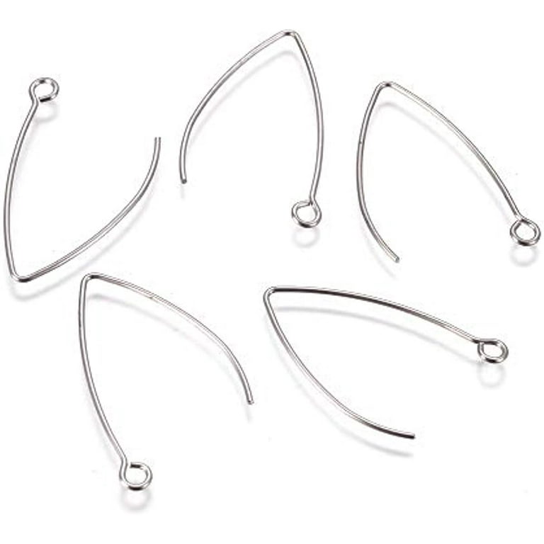 50pcs V Shape Stainless Steel Earring Hooks 0.7mm Pin Ear Wire Findings  with Loop Earrings Hooks for Dangle Earrings Jewelry Making 31x20x0.8mm  Hole