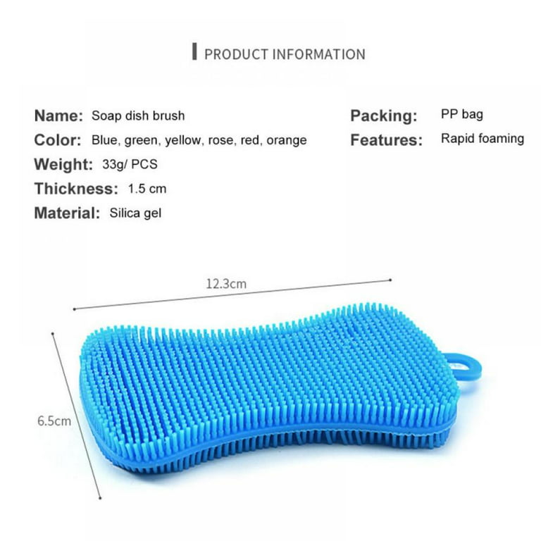 Silicone Sponge Dish Washing Kitchen Scrubber - Silicone Sponge Dish  Sponges, Kitchen Sponge Double Sided Cleaning Sponges Gadgets Tools Brush