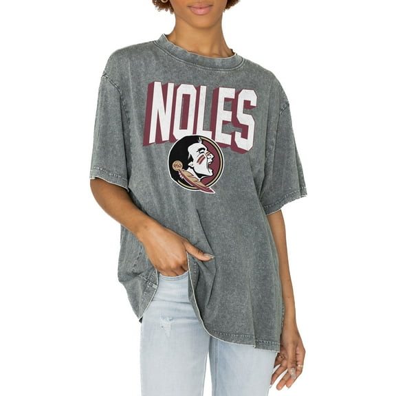 Women's Gameday Couture Gray Florida State Seminoles Solid Defense Oversized T-Shirt