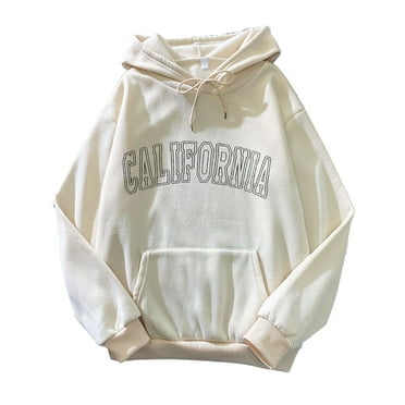 Cccanaooolceie Women's Letter Graphic Print Hoodie Casual Long Sleeve Drawstring Pocket Pullover Top Sweatshirt