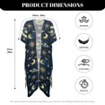 thumbnail image 6 of HELLHERO High Quality Fabrics Bathing Suit Cover Up for Summer Flowy Free Size Long Kimono Swimsuit Cover Up Cosmic Sun Moon Stars, 6 of 6
