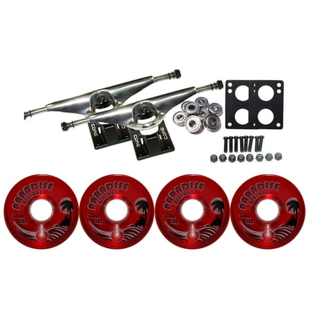 LONGBOARD Trucks/Wheels/Bearings SILVER 6.0 + BIGFOOT 65MM ISLANDERS RED price history on PriceWatchPro