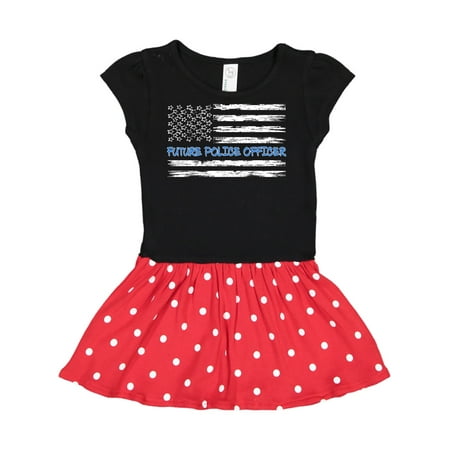 

Inktastic Future Police Officer- Distressed Flag Gift Toddler Girl Dress