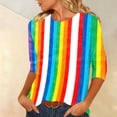 thumbnail image 4 of Haut Imprimé de Noël pour Femmes, Blouse à Manches 3/4 et Col Rond au Design Festif des Fêtes pour Tenue Décontractée et Bureau, 4 of 8