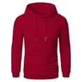 thumbnail image 5 of Wutalume Men's Leisure Versatile Hooded Hoodie, Casual Long Sleeve Pullover with Modern Design, Lightweight and Comfortable for Everyday Outdoor Activities,Wine 3XL, 5 of 5
