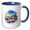 Blue/White, variant on 3drose, Maine State. Usa. Landmarks and Colorful Landscapes. Graceful Gift, 15oz Mug