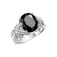 thumbnail image 4 of RYLOS Rings for Women 14K White Gold Ring 12X10MM Gemstone &  Diamonds Great Ring for Middle or Pointer Finger October Onyx Size 9.5, 4 of 8