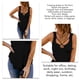 thumbnail image 5 of Camiseta sin mangas para mujer, tirantes cruzados en el pecho, dobladillo Irregular, chaleco sin mangas de verano de Color puro, 5 of 6