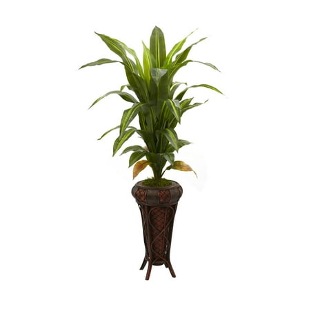 Nearly Natural 57" Dracaena with Stand Silk Plant - Real Touch
