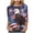 Blue, variant on 3/4 Sleeve Plus Size Patriotic Tops for Women USA Flag 4Th July American Red White Blue Star Stripe T-Shirt Plus Size (Dark Gray, S)