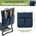 thumbnail image 3 of Pure Garden 2-in-1 Garden Kneeler & Stool – Folding Bench with EVA Pad & Tool Pouches, Navy Blue, 3 of 14