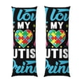 thumbnail image 1 of Balery I Love My Autism Funda Protectora para Almohada Corporal de Algodón Hipoalergénico con Cierre(55 x 21 pulgadas), Almohadas No Incluidas, 1 of 6