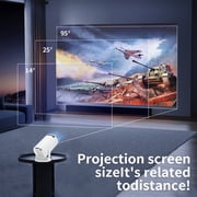 Small Projector with Wifi 6 and BT 1080P Projector 270° Adjustable Auto Keystone Home Projector Projector for Laptop PC Smartphone
