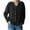 Black, variant on HAiming Womens V-Neck Cardigan Sweaters Solid Color Long Sleeve Button down Knitted Tops Casual Loose Sweater Jacket