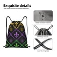 thumbnail image 6 of Kdxio Mardi Gra Geometric Print Drawstring Backpack Bag,Waterproof Draw String Back Sack, Gym Drawstring Bags Swim Bag For Unisex, 6 of 9