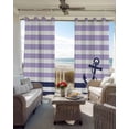 thumbnail image 4 of Anchor Purple Blackout Curtains 39 Inches Long for Bedroom, Modern Navy Blue White Striped Nautical Thermal Insulated Room Darkening Black Out Window Curtain Panels Grommet Drapes for Living Room, 4 of 8