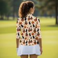thumbnail image 5 of Aplkyhs Pumpkin Black Cat Golf Tennis Shirts 3/4 Sleeve Cloth Halloween Quarter Zip Lightweight with Collar Shirt Machine Washable for Golf,Tennis,Hiking,Running,Gym for Casual Wear, 5 of 7