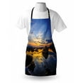 thumbnail image 3 of Tropical Apron Twilight Rocky Sea Coast at Thailand Beach Exotic Night Dawn in Dramatic Image, Unisex Kitchen Bib Apron with Adjustable Neck for Cooking Baking Gardening, Blue Apricot, by Ambesonne, 3 of 3