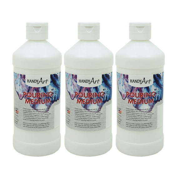 Handy Art Acrylic Pouring Medium, 16 oz, Pack of 3