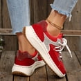 thumbnail image 5 of Sneakers for Women Fashion Glitter Shoes (Red 43), 5 of 8