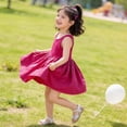 thumbnail image 2 of Toddler Girls' Dresses Floral Print Full Length Tiered Ruffle Sleevelesswear Beach Girls Athletic Dress Size 1-2T, 2 of 6