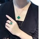 thumbnail image 5 of Anillo de ágata roja y negra de plata esterlina S925 Anillo de trébol de alta versión con diamantes blancos llenos de fritilaria Anillo femenino con láser, 5 of 6