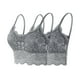 thumbnail image 1 of 2 piezas de sujetador de encaje con tirantes sólidos para mujer, ropa interior de poliéster con huecos, 1 of 1