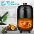 thumbnail image 3 of 1.2L Mini Air Fryer, Compact Air Fryer with Dual Knob Control, Non-Stick, Recipe Book, 50pcs Parchment Paper Liners(Black), 3 of 8