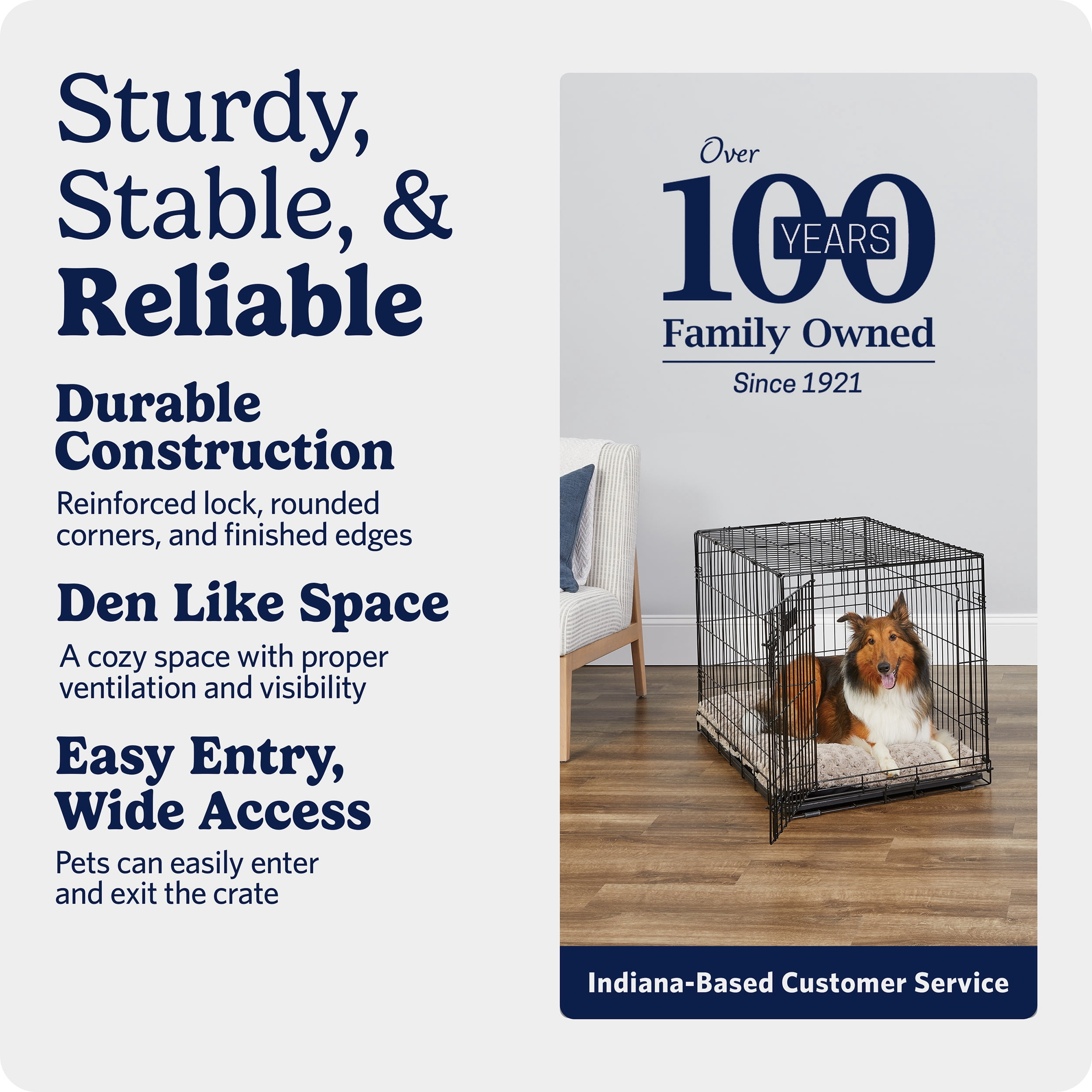 MidWest Homes for Pets 36-nch iCrate Folding Dog Crate with Divider Panel, Leak-Proof Tray & Secure Latches – Metal Wire Kennel for Medium Large Breeds – Portable, Durable & Easy to Assemble