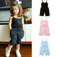 thumbnail image 2 of Douhoow Summer Toddler Girl Sleeveless Solid Romper Bib Pants Jumpsuits 1-6Y, 2 of 9