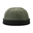 thumbnail image 1 of Mujer Hombre Moda Skullcap Retro Reloj Sombrero Brimless Docker Hat Visor-Less verde Hugo sombrero docker de moda, 1 of 5