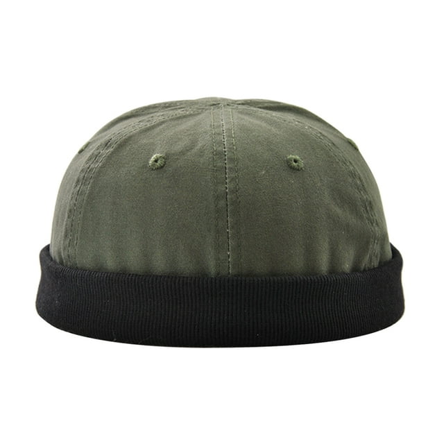 Mujer Hombre Moda Skullcap Retro Reloj Sombrero Brimless Docker Hat Visor-Less verde Hugo sombrero docker de moda