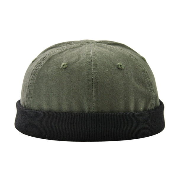 Mujer Hombre Moda Skullcap Retro Reloj Sombrero Brimless Docker Hat Visor-Less verde Hugo sombrero docker de moda