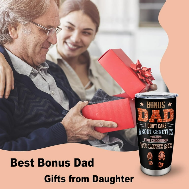 Fathers Day Bonus Dad Gifts, Step Dad Father Day Gifts Tumbler