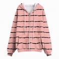 thumbnail image 5 of Towmus Oversized Zip Up Hoodie for Women Casual Baggy Loose Basic Zipper Striped Hooded Sweatshirt Coat Y2K Jacket with Pockets for Fall Winter, 5 of 6
