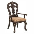 thumbnail image 5 of Elegant 7pc Dining Room Furniture Set Cherry Finish With Gold Tipping Single Pedestal Table 2 Arm Chairs 4 Side Chairs, 5 of 7