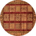thumbnail image 1 of Ahgly Company Indoor Round Abstract Orange Modern Area Rugs, 7' Round, 1 of 4