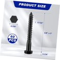 thumbnail image 2 of Fuliko 60 Pcs 304 Hex Lag Screws Steel Lag Bolts for Wood Plain Hexagon Wood Screws(, 3/8'' 3"), 2 of 7