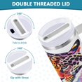thumbnail image 5 of 40 Oz Car Handle Water Bottle Water Cup Water Bottle Water Jug Coffee Cup Travel Water Bottle Rainbow Watercolor Leopard, 5 of 8