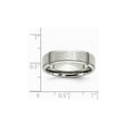 thumbnail image 3 of Mens Chisel 6mm Satin Stainless Steel Comfort Fit Wedding Band Ring with Ridge for Men, 3 of 7