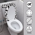 thumbnail image 3 of HELLHERO Black and White Leopard Print Toilet Top Cover, Washable Elastic Installation Elastic Fabric Toilet Seat Covers, 3 of 7