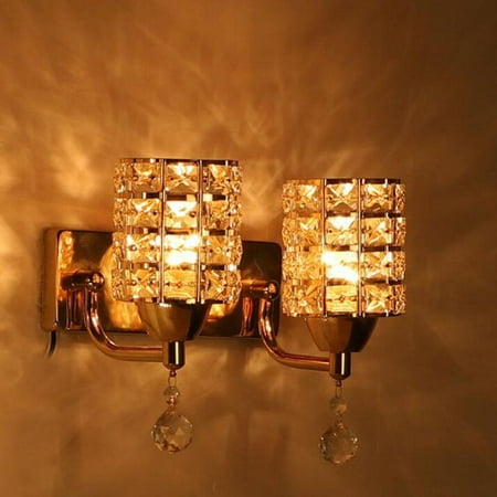 

Sconce Lighting Plating Modern Fixture with Polyhedral Crystal Shade for Bath Room Bed Room (not Include) Double head E27