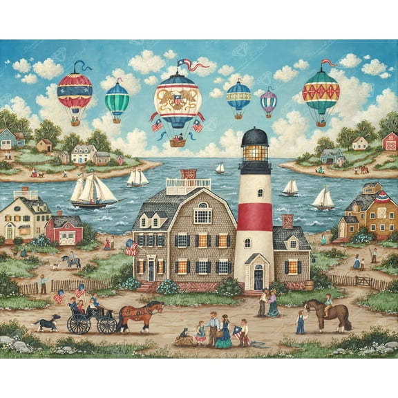 DIAMOND ART CLUB Balloons Over the Bay Diamond Painting Kit