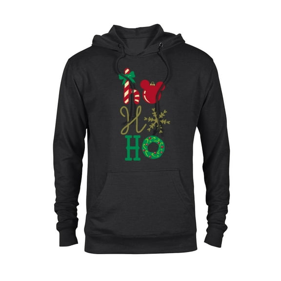 Disney Mickey Icon Ho Ho Ho Holiday - Pullover Hoodie for Adults- Customized-Black